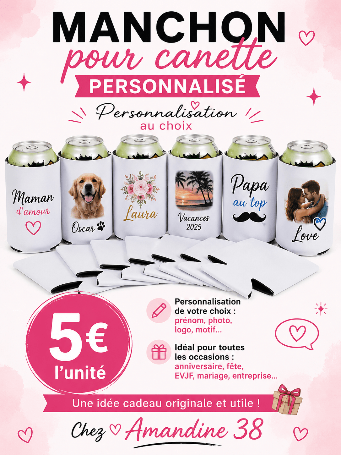 Manchon Canette Personnalisé 🥤 - Garde Ta Boisson Fraîche !