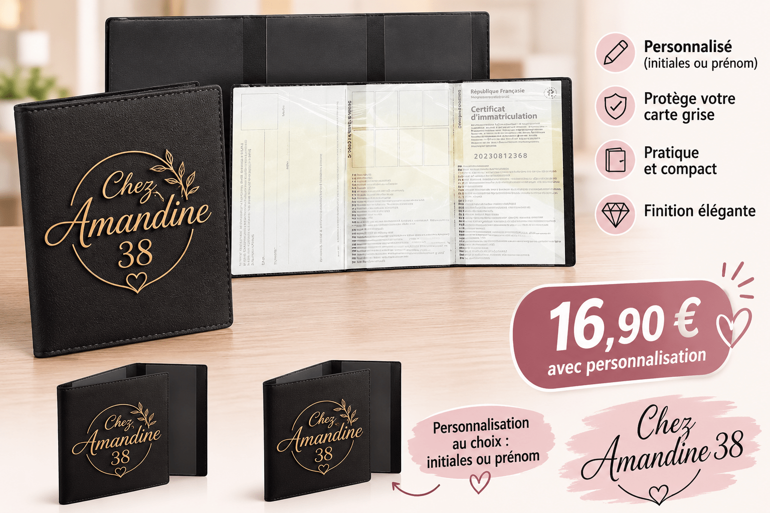 Pochette Carte Grise Personnalisée