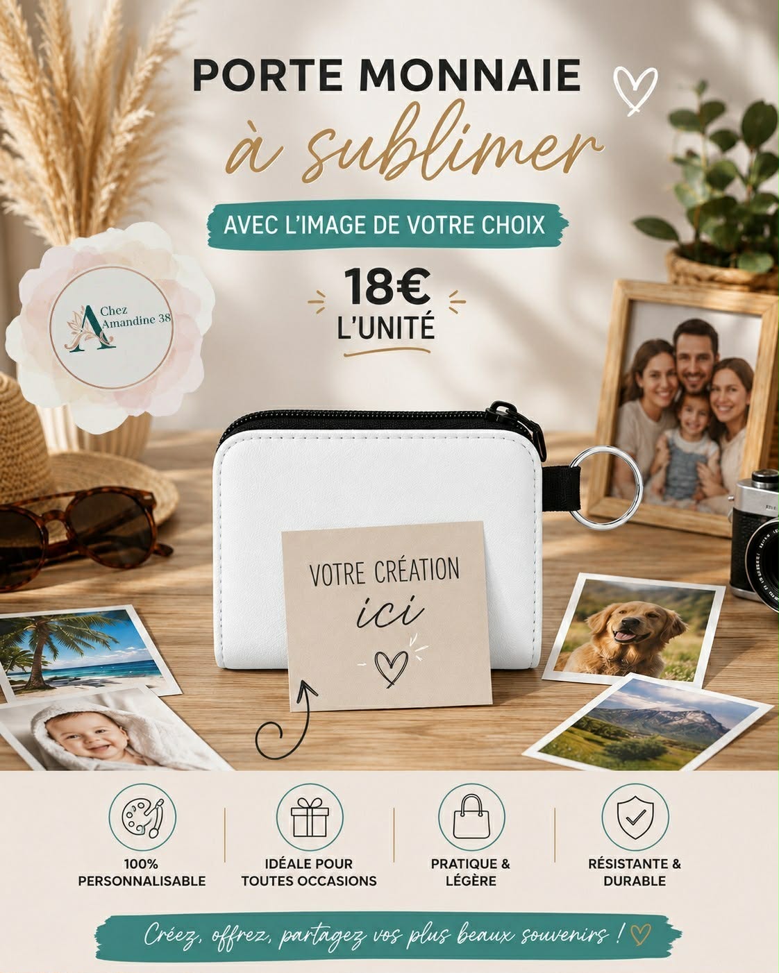 Porte-Monnaie Personnalisé 💛 - Cadeau Original & Pratique