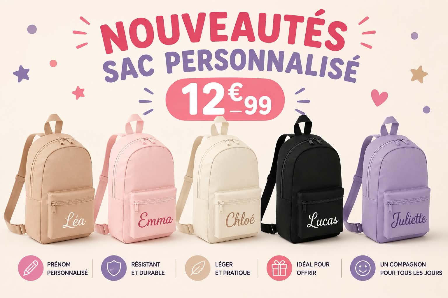Sac à dos personnalisé maternelle