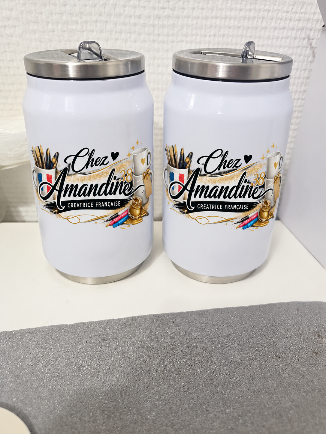 Duo de canettes isothermes personnalisées