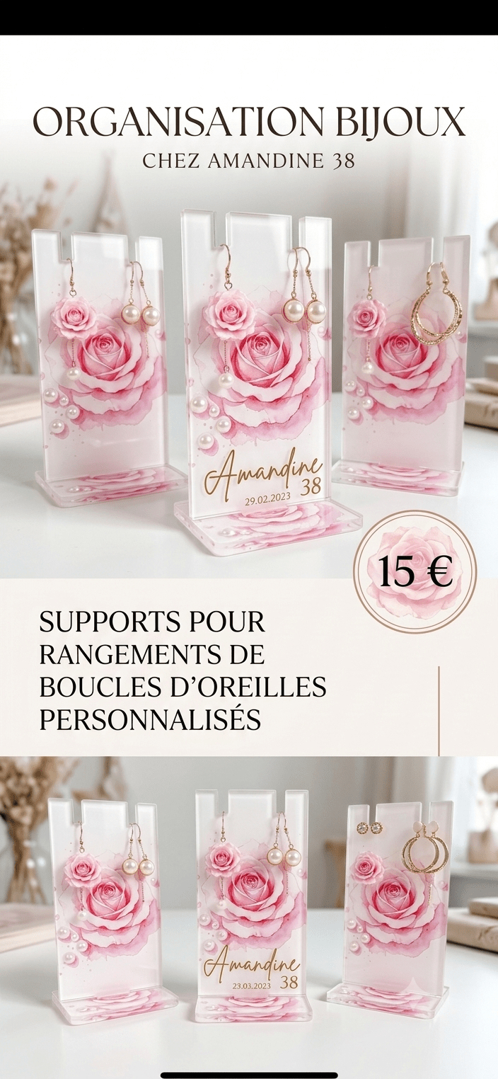 Support pour rangement de boucles d'oreilles personnalisé